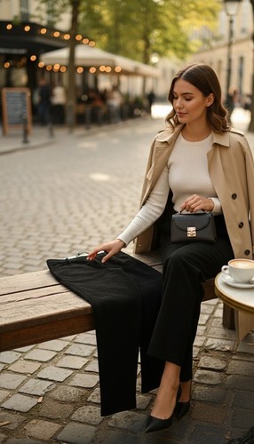 Pantalon mango taille noir - 34,