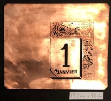 Pochoir ancien en laiton  1 JANVIER - pour gâteaux et pâtisseries