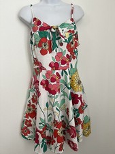 IXIA PIN UP FLORAL DRESS SIZE LARGE Rockabilly Made In USA