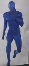 Bleu Costume de Peau Adulte Hommes M Élasthanne Body Housse Complète Zentai Neuf