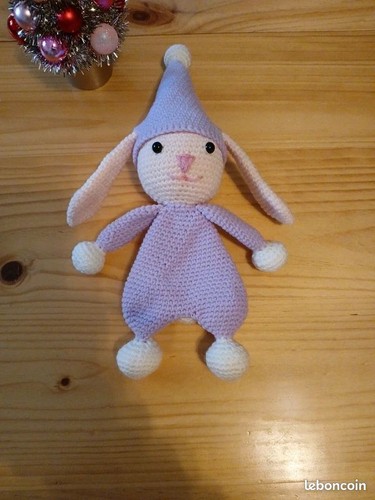 Doudou lapin crochet - en,