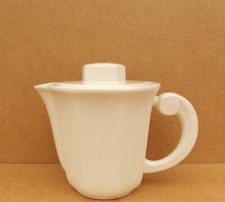 DLG Adnet No Creil and Montereau Art Deco White Earthenware Coffee Maker Teapot