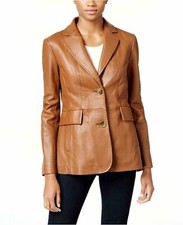 Blazer femme en cuir d'agneau