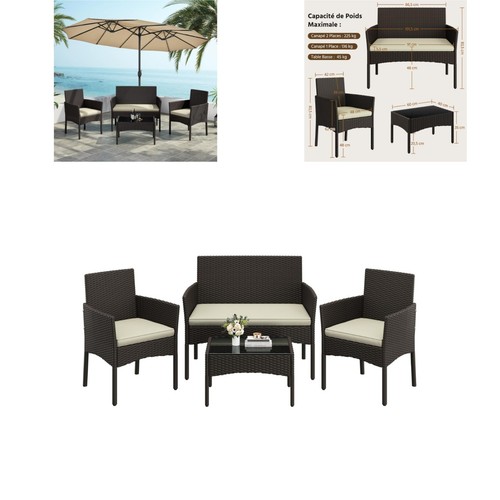 Salon jardin pièces poly - jardin, 4