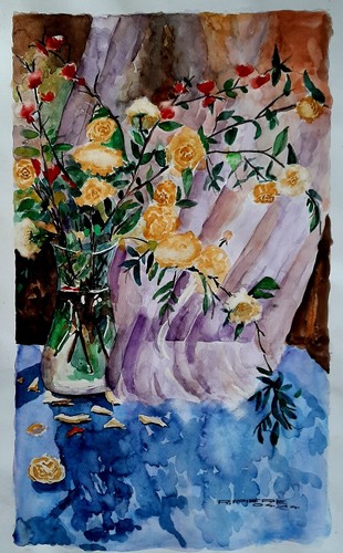 Aquarelle bouquet de - xx°,