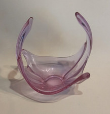 Val Saint Lambert Empty Cup Pocket Bowl Purple / Pink 1960/1970s