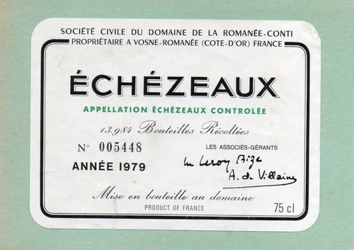 Etiquette echezeaux 1979 - echezeaux,