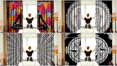 Mandala fenêtre rideaux - mandala,