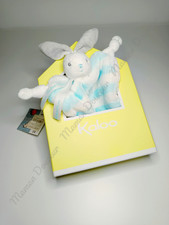 Doudou Plat Lapin Gris Blanc