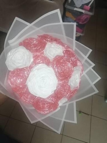 Bouquet roses paillettes - de,