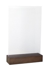 PLAQUE INFORMATIVE PUBLICITAIRE EN PLEXIGLAS A5 21 x 15 cm PRÉSENTOIR EN NOYER