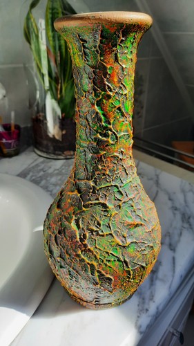 Vase décoratif texturé effet