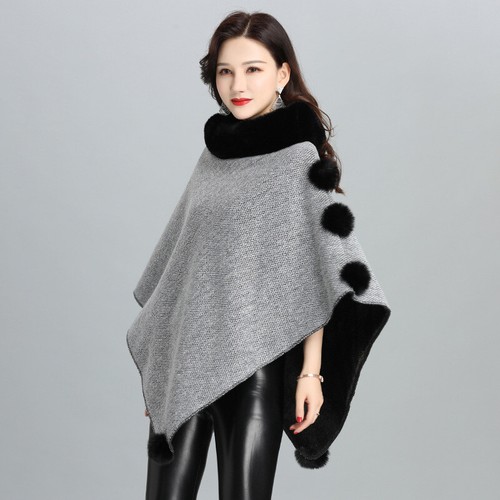 Cape poncho col fausse - cape,