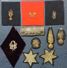 LOT OF 10 MILITARY FABRIC BADGES WITH CINNAMON EMBROIDERY N°2