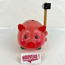 ➜PINK PIGGY BANK Hand Painted Ceramic Vintage Antique