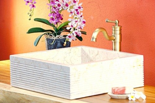 Lavabo marbre carré - marbre,