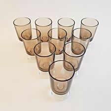 10 Vintage Luminarc Walking Sweden Small Liquor Glasses Smoky Brown Color