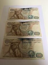 Lot De 3 Billets 1000 Frs Belge Trace De Délavage Au Centre Portefeuille 