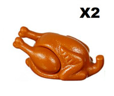 Lego ® Lot 2 Accessoire Minifig Poulet Roti Chicken ref 33048 + 33057 NEW