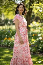 Robe Femme Rose Fleurie