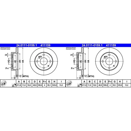 Ate disques 211mm - ate,