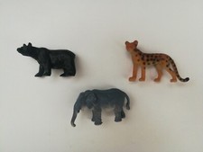 Lot of 3 Wild Animals Elephant Bear Figure Toy Game 