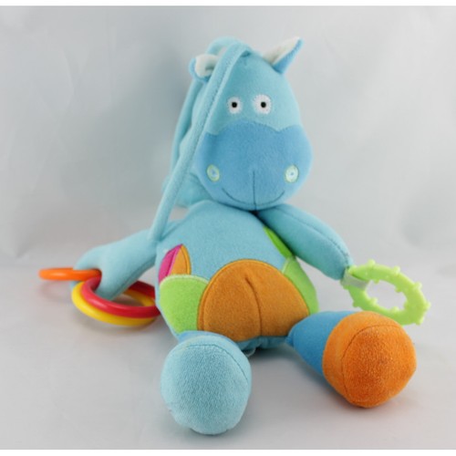 Doudou cheval poney ane bleu