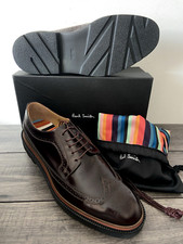 Paul Smith Bordeaux Cuir Count Chaussures Brogues UK Taille 11 Détail Bnib