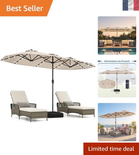 Parasol double jardin 4x2m - parasol,