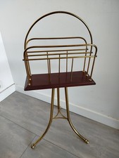 Porte Revue Pivotant Bois Et Laiton Style Victorien Époque Art Déco Ou Vintage