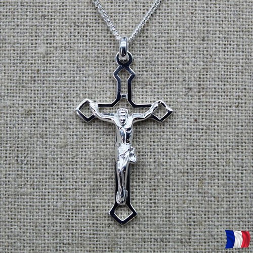 Pendentif crucifix argent - pendentif, en