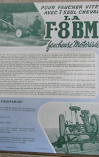 Catalogue, brochure, brochure agricultural machine Mc Cormick mower F-8 BM
