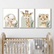 3 Affiche Animaux Savane Bebe