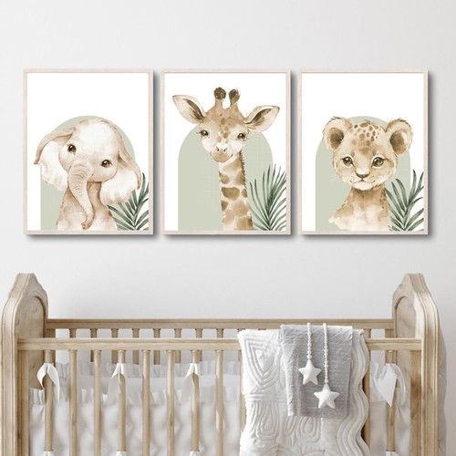 Affiche animaux savane bebe - savane,
