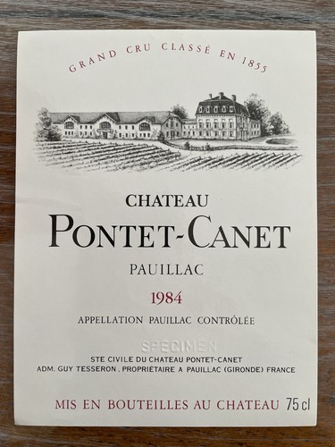 étiquette château pontet - Étiquette,
