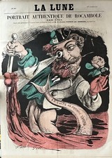 JOURNAL LA LUNE ANDRE GILL N° 89 DU 17 NOV.867 PORTRAIT AUTHENTIQUE DE ROCAMBOLE