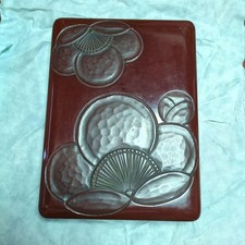 Encre de laque fleur rouge japonaise Kamakura-bori boîte autonome environ...