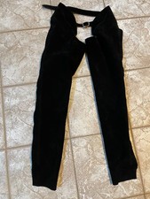Barnstable Riding black Suede Leather Full Chaps - Womens Teen Size XS buckle