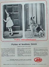 GIMM ADVERTISEMENT WOODEN WINDOW DOOR CARPENTRY CHIEN SHEBERGER GERMAN 1964 AD