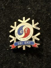 Rare Pin’s Ski Badge ESF Flake 1st Ski