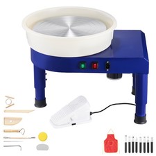 Uimoso Tour de potier électrique 35 cm, vitesse ajustable 60-300 tr/min, bleu