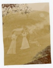 PHOTO SNAPSHOT amateur circa 1900, hunter ball trap hunter rifle