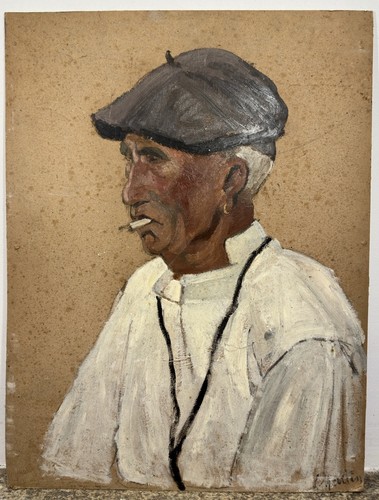 Huile panneau signée - huile, /