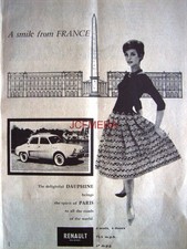 RENAULT DAUPHINE 1958 Saloon Motor Car ADVERT #3 - Original Auto Print AD