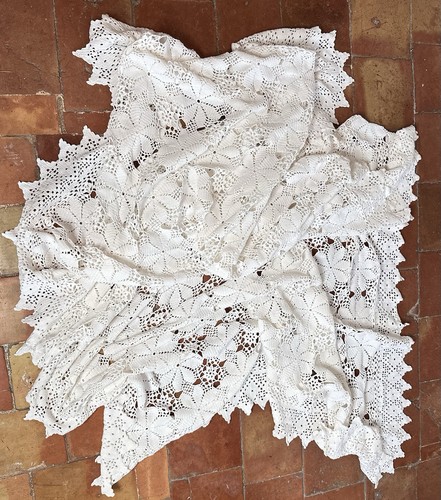 Jeté lit crochet blanc - au,