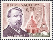 Monaco 1973 Eugene Ducretet/Radio/Broadcasting/Eiffel Tower/Science 1v (n39517e)