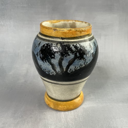 Pot ancien faience décor - pot,
