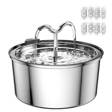 Fontaine a Eau Chat 3.2L, Fontaine à Eau Chat INOX avec Pompe Ultra-Silencieu...