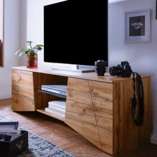 Meuble TV en bois massif – Design moderne & chaleureux – Haut de gamme.