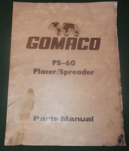 Manuel des pièces gomaco - manuel,